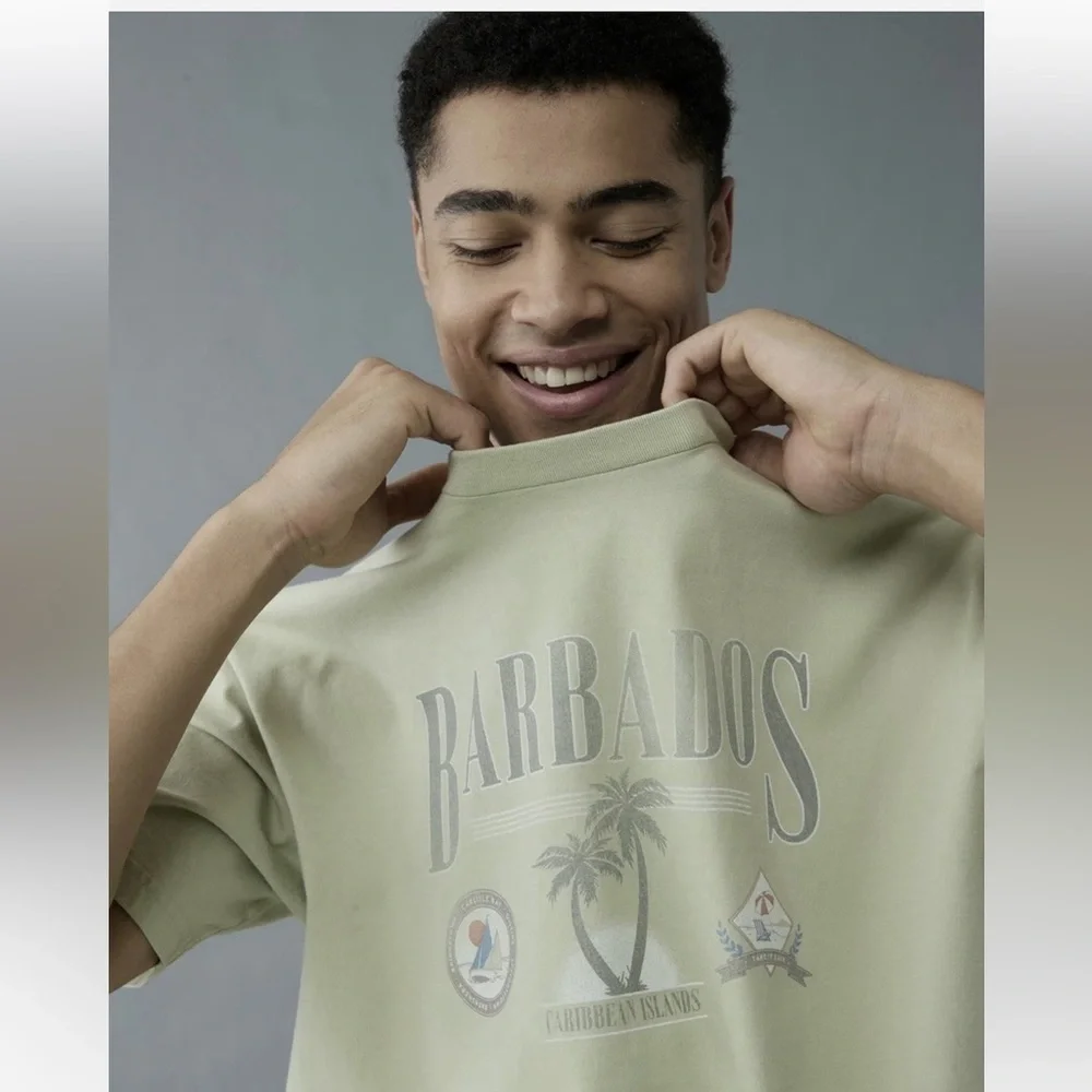 NWT AE Barbados Graphic Men's T-Shirt